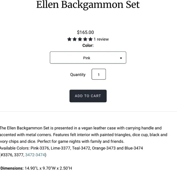 Ellen Backgammon Set Lime Vegan Leather Case Game By Brouk & Co 15x10.5” NEW - Picture 6 of 8